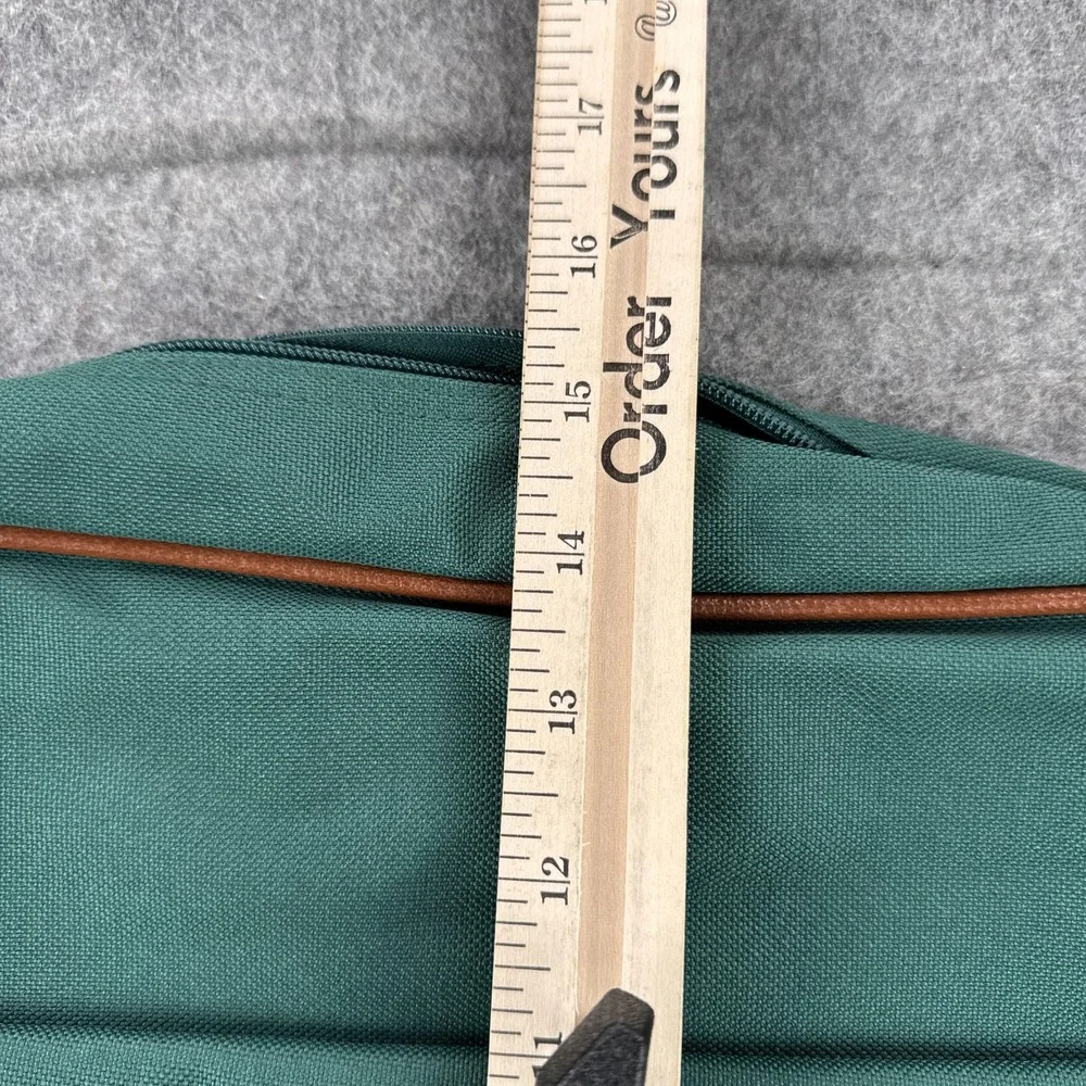 Ralph Lauren Messenger Shoulder Bag Green Canvas Leather Trim Crossbody Logo